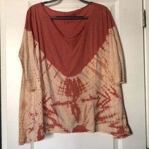 3/4 orange sleeve flowy top orange free people.